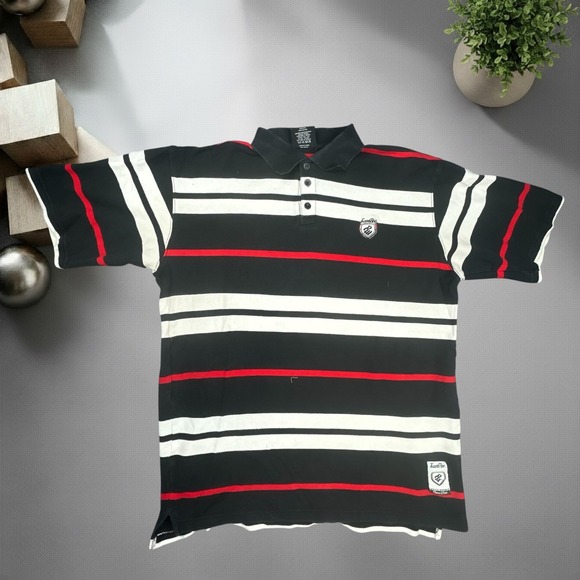 Rocawear Other - Vintage Rocawear Team Roc Striped Polo Shirt XL Black Red White Y2K Streetwear